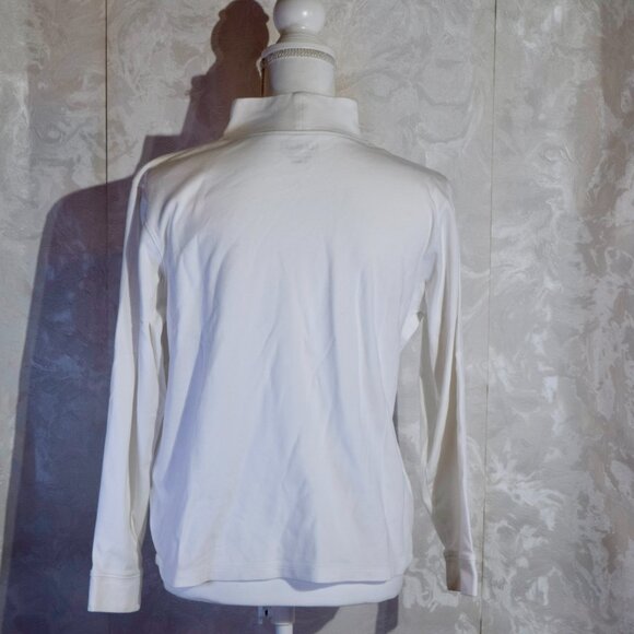 L.L. Bean Women's White Mock Neck Top Size | L - Picture 4 of 5